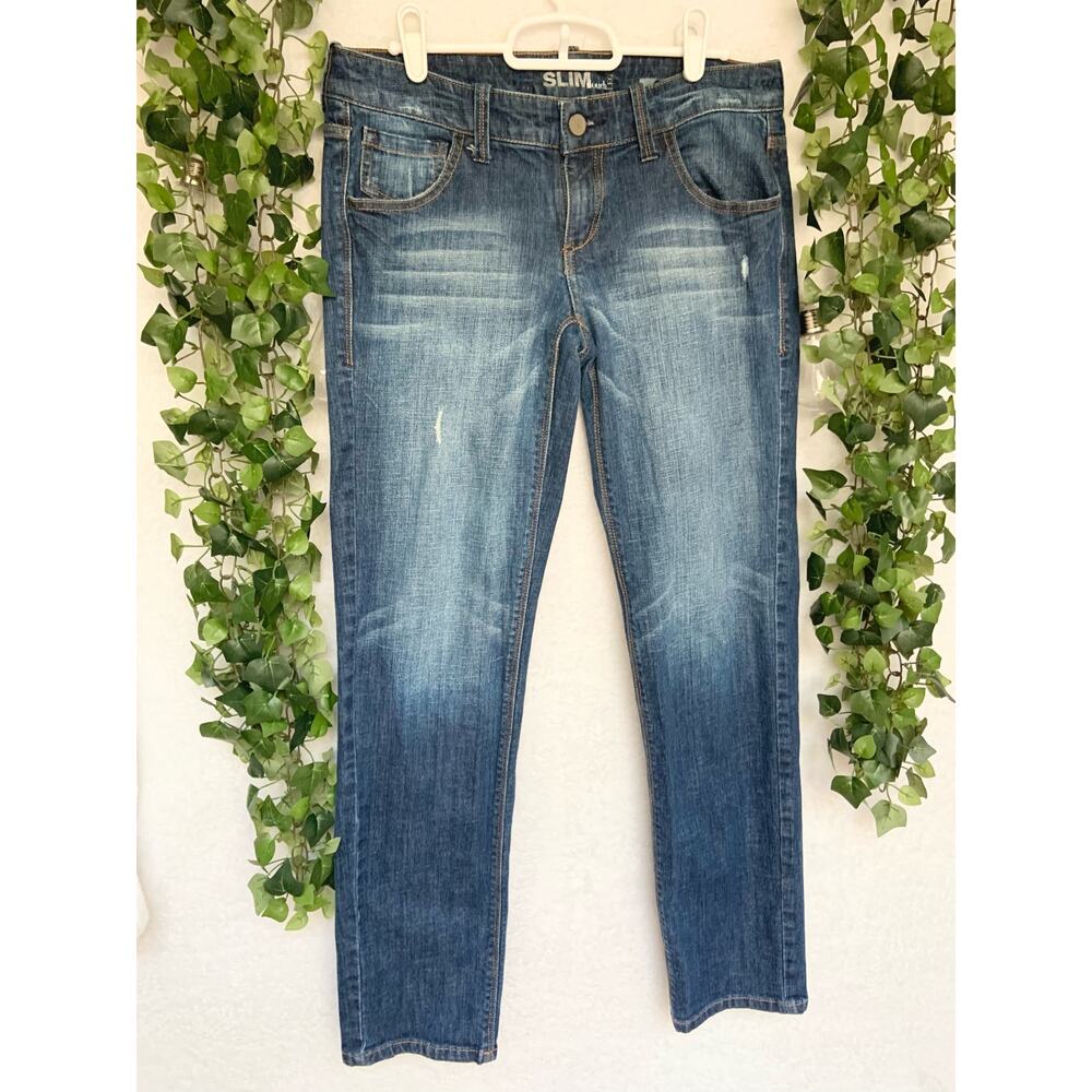 New York & Company Low Rise Slim Slouch Cotton Denim Jeans Women's Size 2